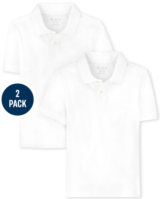 Boys Uniform Short Sleeve Jersey Polo 2-Pack