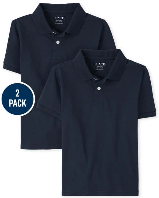 Boys Uniform Short Sleeve Jersey Polo 2-Pack