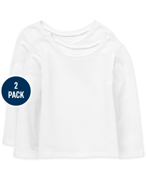 Baby And Toddler Girls Long Sleeve Basic Layering Tee 2-Pack