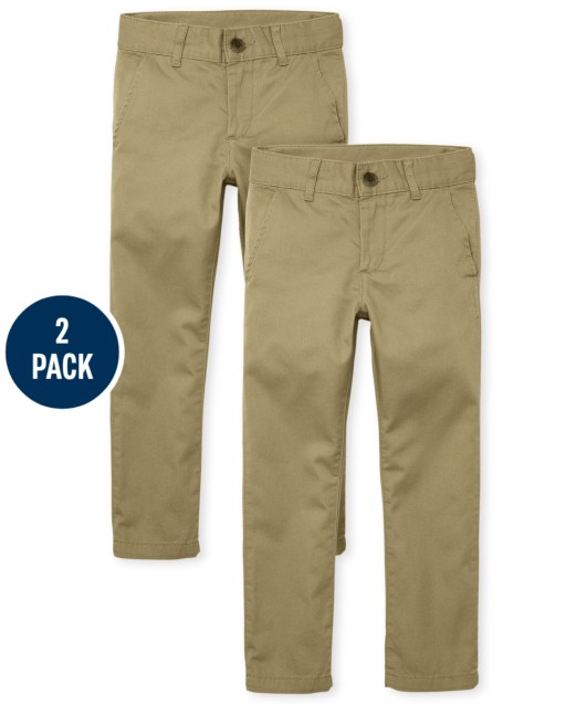 Boys Uniform Woven Skinny Chino Pants 2-Pack