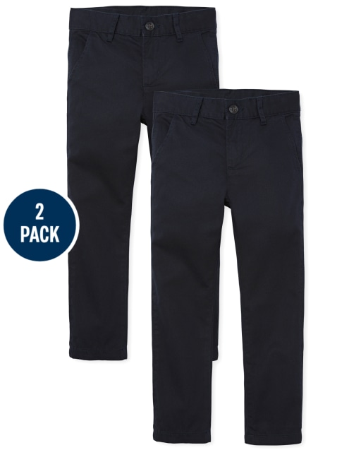 Boys Uniform Woven Skinny Chino Pants 2-Pack