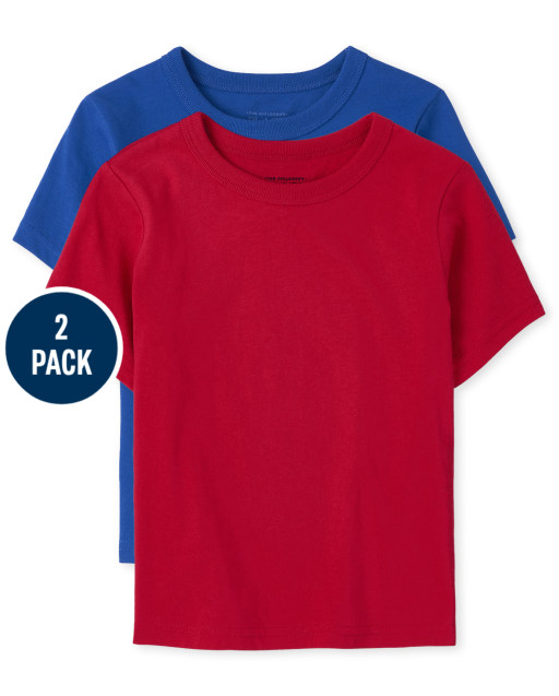 Paquete de 2 camisetas básicas con capas para bebés y niños pequeños