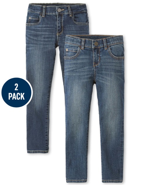 Paquete de 2 jeans ajustados elásticos para niños