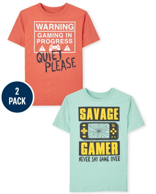 Boys Short Sleeve Video Game Graphic Tee 2-Pack