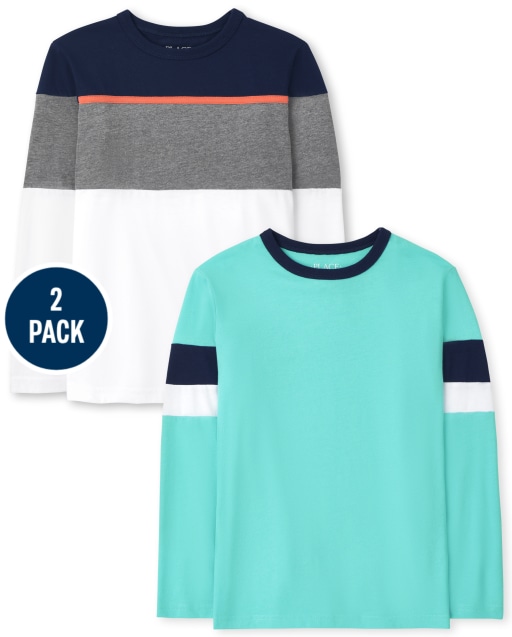 Pack de 2 camisetas con bloques de color para niños