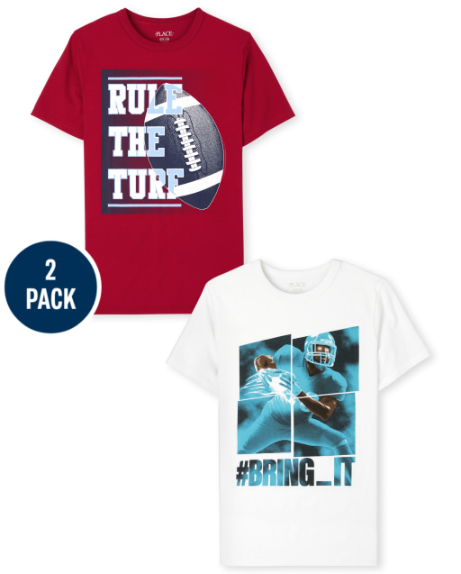 Pack de 2 camisetas de manga corta '#Bring_It' y 'Rule The Turf' para niños