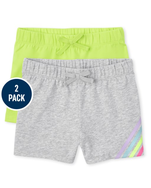 Pack de 2 pantalones cortos con estampado de punto Mix and Match para niñas