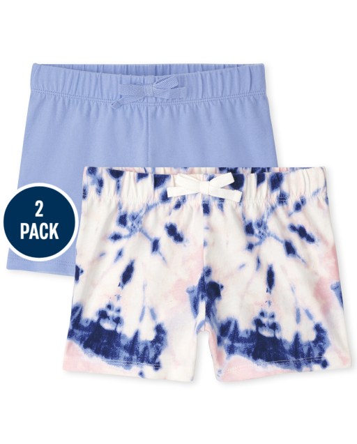 Pack de 2 pantalones cortos con estampado de punto Mix and Match para niñas