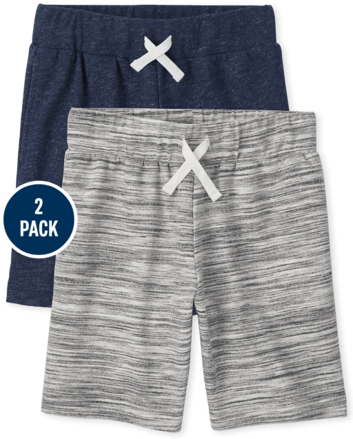 Boys Marled French Terry Knit Shorts 2-Pack