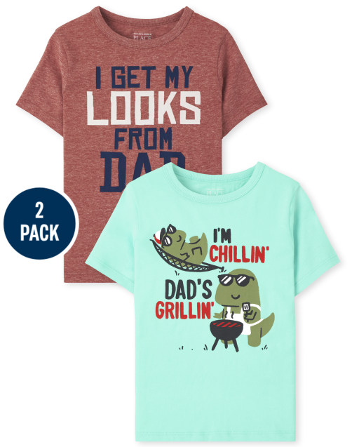 Baby And Toddler Boys Dad Graphic Tee 2-Pack