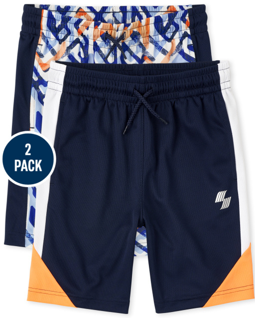 Boys PLACE Sport Print Knit Performance Basketball Shorts 2-Pack