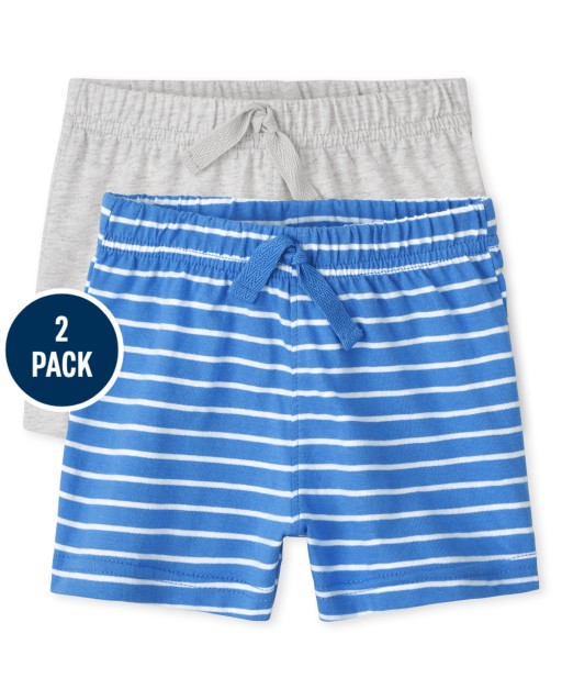 Baby Boys Striped Knit Shorts 2-Pack