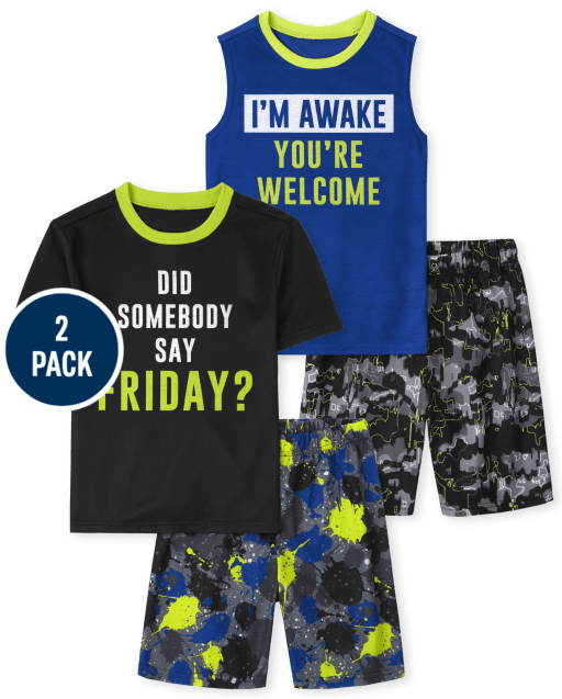 Boys 'Did Somebody Say Friday' And 'I'm Awake You're Welcome' Pajamas