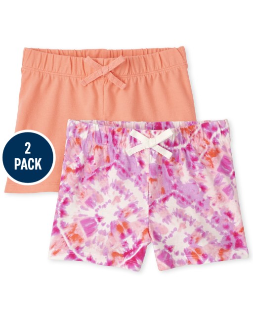Pack de 2 shorts de punto con estampado Mix and Match para niñas