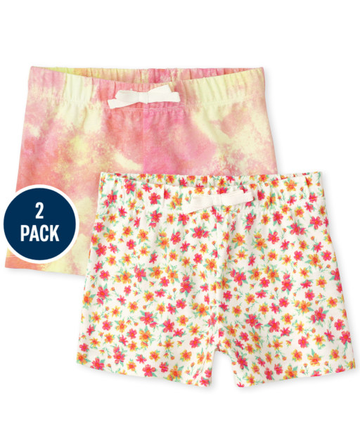 Pack de 2 shorts de punto con estampado Mix And Match para niñas