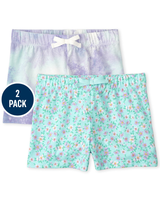 Pack de 2 shorts de punto con estampado Mix And Match para niñas