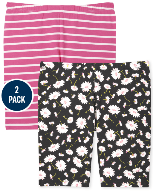 Pack de 2 shorts de ciclista de punto con estampado Mix And Match para niñas