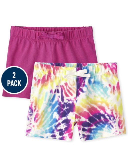 Girls Mix And Match Print Knit Shorts 2-Pack