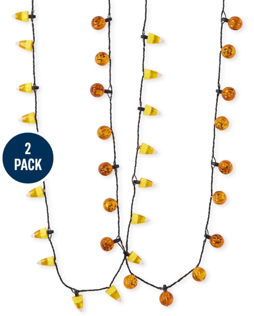 Girls Light Up Pumpkin Necklace 2-Pack