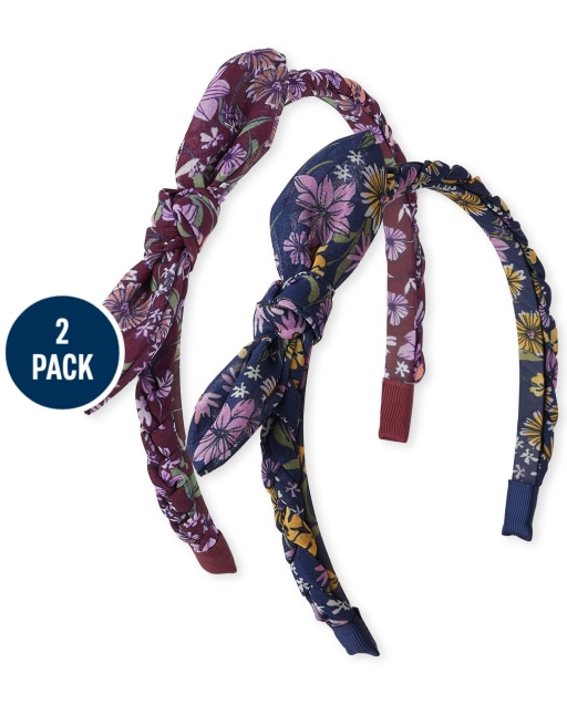 Girls Floral Bow Headband 2-Pack