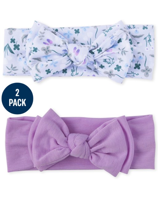 Baby Girls Floral Bow Headwrap 2-Pack