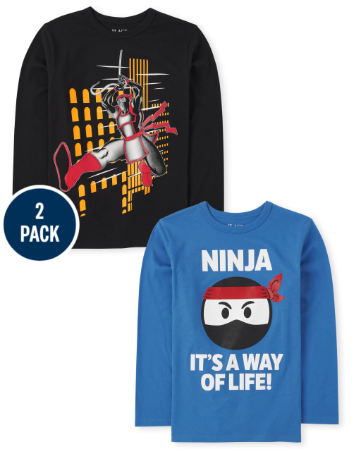 Boys Long Sleeve 'Ninja It's A Way Of Life' And Ninja Graphic Tee 2-Pack