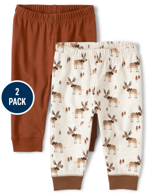 Baby Boys Reindeer Pants 2-Pack
