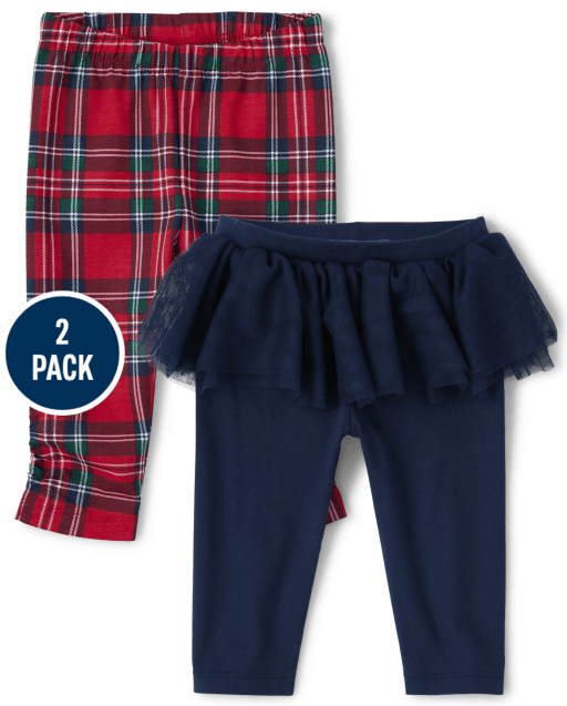Baby Girls Plaid Tutu Pants 2-Pack