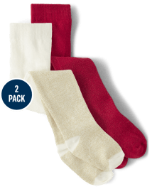 Lot de 2 collants métallisés bébé fille - Un Noël royal