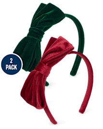 Fille Velvet Boucle Serre-tête 2-Pack - All Dressed Up