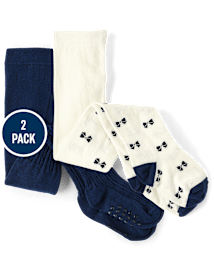 Girls Bow Tights 2-Pack - Coastal Cutie
