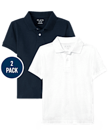 Lot de 2 polos uniformes en piqué pour garçon