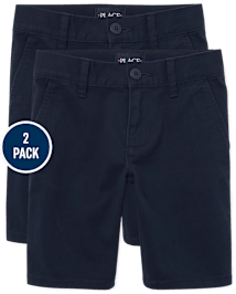 Girls Uniform Stretch Chino Shorts 2-Pack