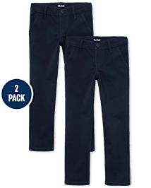 Lot de 2 pantalons chino skinny uniformes pour filles