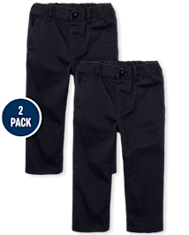 Lot de 2 pantalons chino skinny uniformes pour bébés et tout-petits garçons