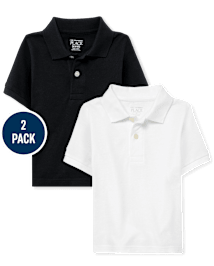 Lot de 2 polos uniformes en piqué pour bébés et tout-petits garçons