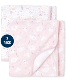 Baby Girls Floral Swan Swaddle Blanket 2 Pack WHITE The Children s Place CA