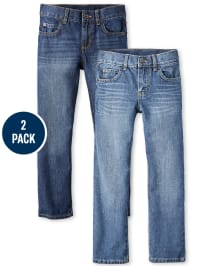 Boys Non-Stretch Straight Jeans 2-Pack