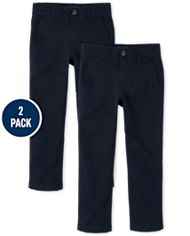 Lot de 2 pantalons chino skinny extensibles uniformes pour garçon