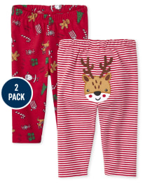 Lot de 2 pantalons de Noël unisexe pour bébé