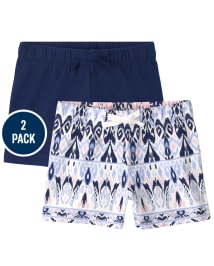 Girls Print Shorts 2-Pack