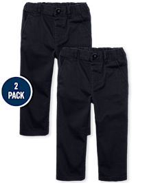 Baby And Toddler Boys Uniform Stretch Straight Chino Pants 2-Pack