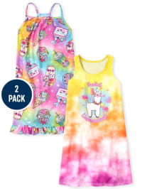 Girls Sleeveless 'Feeling Llamazing' And Squishies Ruffle