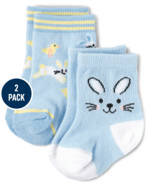 Baby Boys Bunny Midi Socks 2-Pack