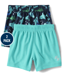 Baby And Toddler Boys Shark Shorts 2-Pack