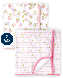 Baby Girls Floral Swaddle Blanket 2 Pack PINK SEA SALT The Children s Place CA