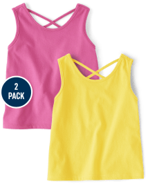 Toddler Girls Cross Back Tank Top 2-Pack