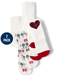 Toddler Girls Christmas Fairisle Tights 2 Pack CLASSICRED The Children s Place CA