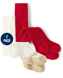 Baby Girls Cable Knit Tights 2-Pack