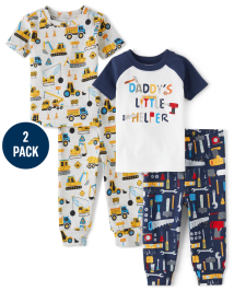 Boys construction pajamas top